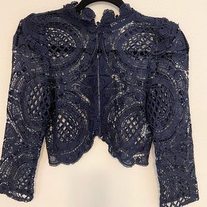 L’atiste by Amy Navy Lace Crop Top